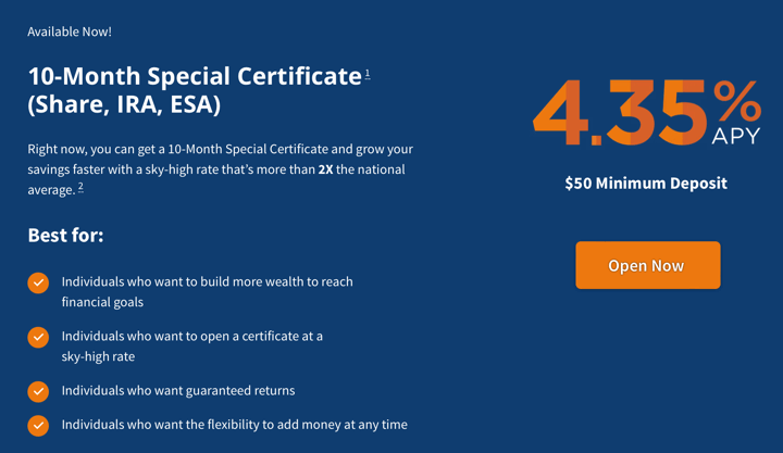 Navy Federal Credit Union 10-Month CD Review: 4.35% APY with Add-On Option (Updated 2025)