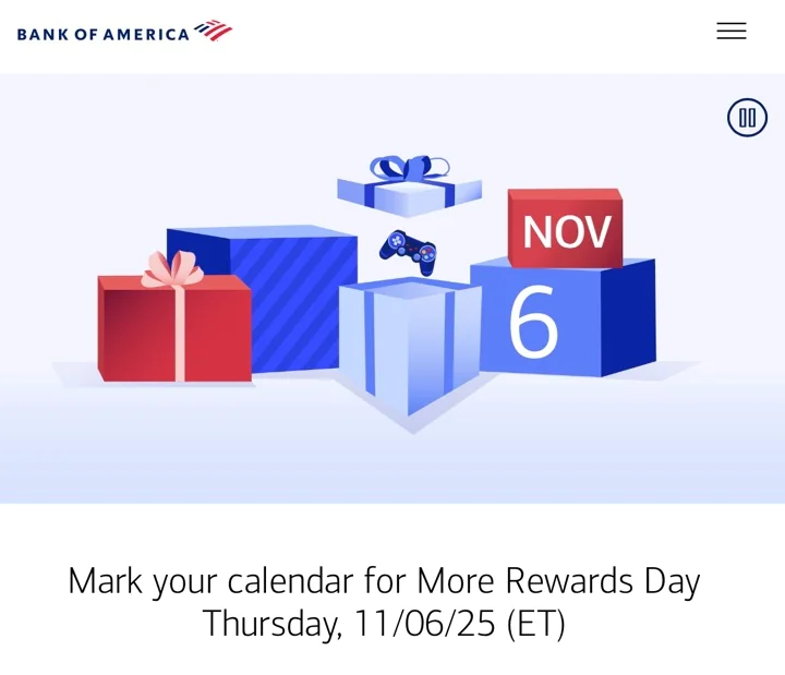 Bank of America Credit Cards: Extra 2% Rewards on Thursday, November 6, 2025
