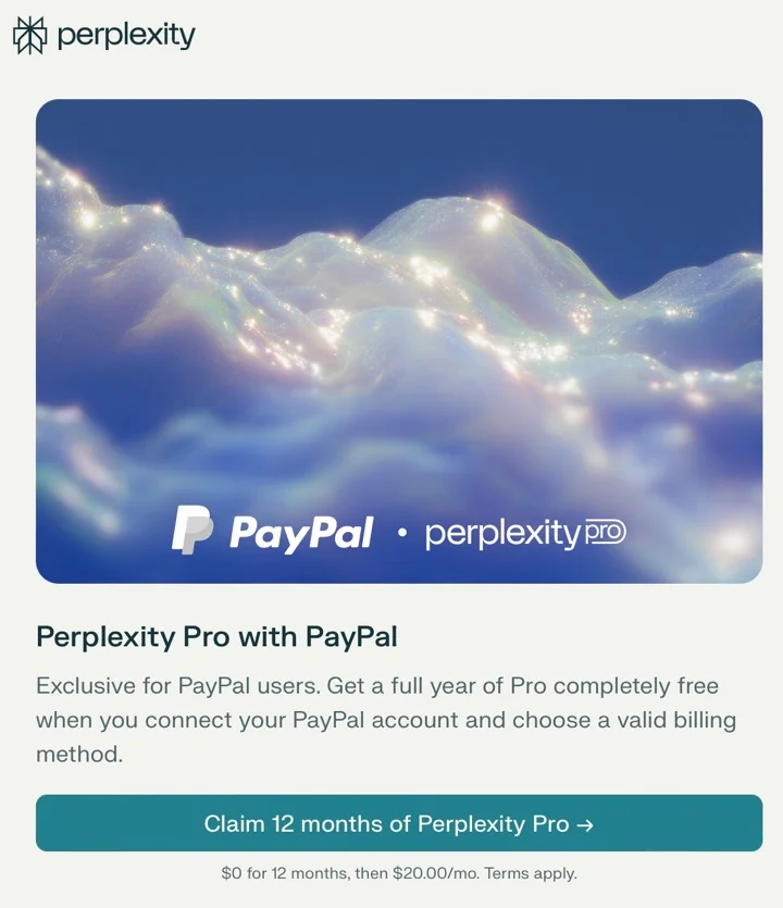 Perplexity Pro AI: Get a Free 1-Year Subscription via PayPal ($200 Value)