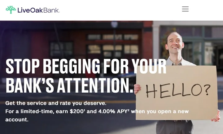 Live Oak Bank: Earn $200 Bonus with $20,000 Deposit (Open to All Customers)